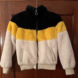Girls plush faux fur jacket Large